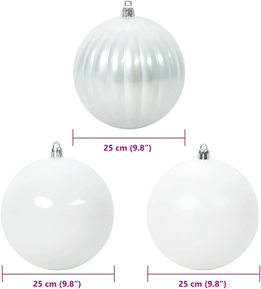 Kalėdinis Kabinamas Rinkinys XXL 3 vnt. Balta Ø 25 cm Plastmasė