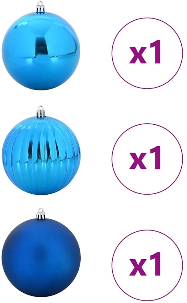 Kalėdinis Kabinamas Rinkinys XXL 3 vnt. Mėlyna Ø 25 cm