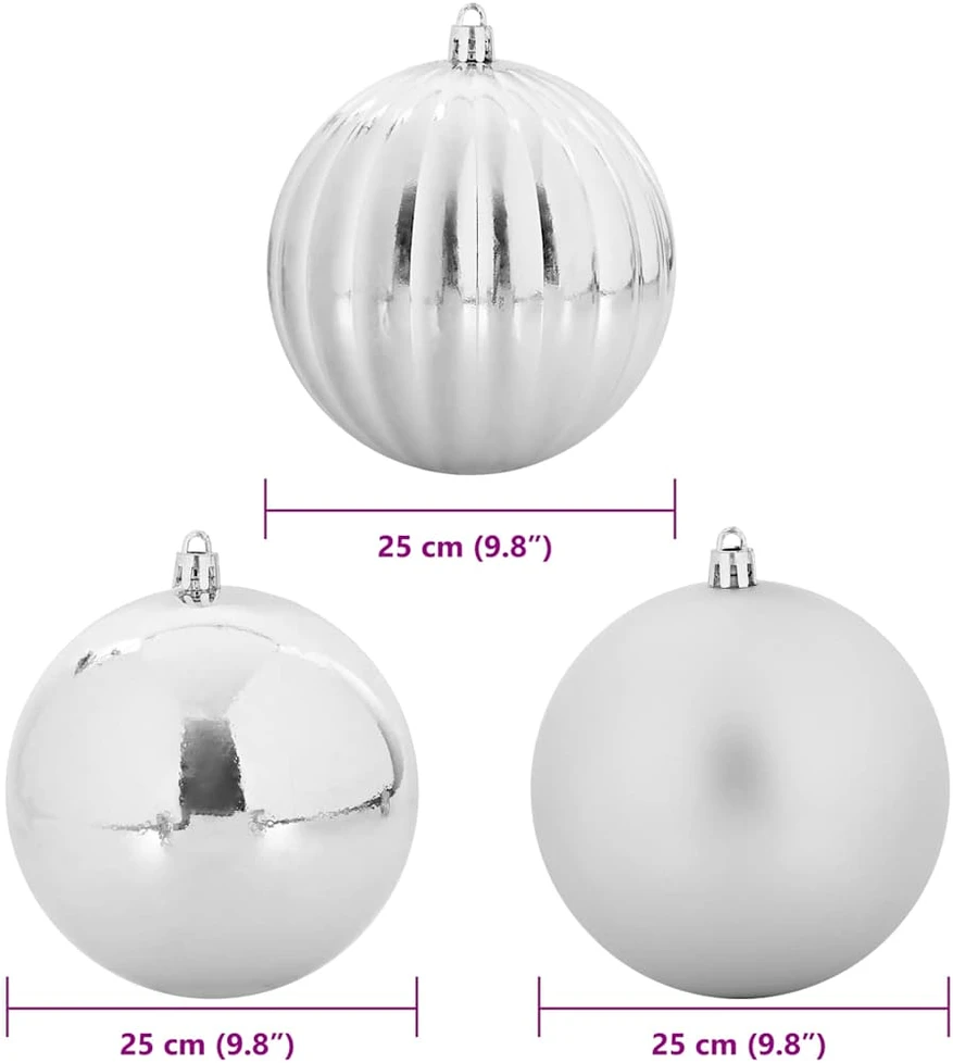 Kalėdinis Kabinamas Rinkinys XXL 3 vnt. Sidabrinė Ø 25 cm