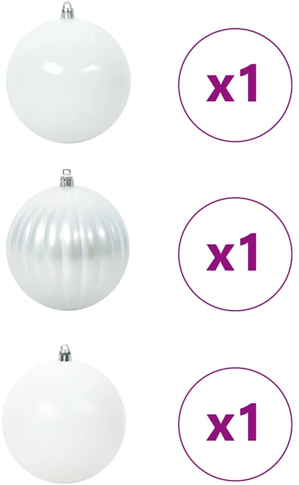 Kalėdinis Kabinamas Rinkinys XXL 3 vnt. Balta Ø 25 cm Plastmasė