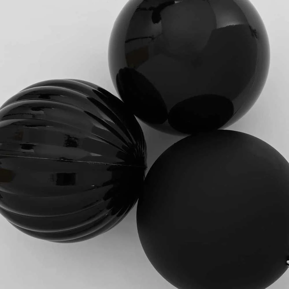 Kalėdinis Kabinamas Rinkinys XXL 4 vnt. Juoda Ø 20 cm Plastmasė
