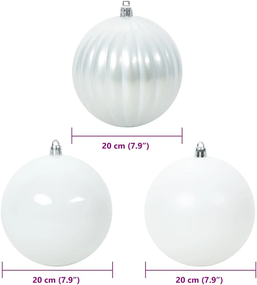 Kalėdinis Kabinamas Rinkinys XXL 4 vnt. Balta Ø 20 cm Plastmasė