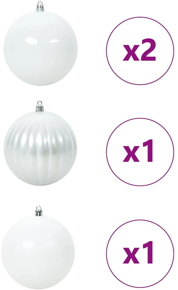 Kalėdinis Kabinamas Rinkinys XXL 4 vnt. Balta Ø 20 cm Plastmasė