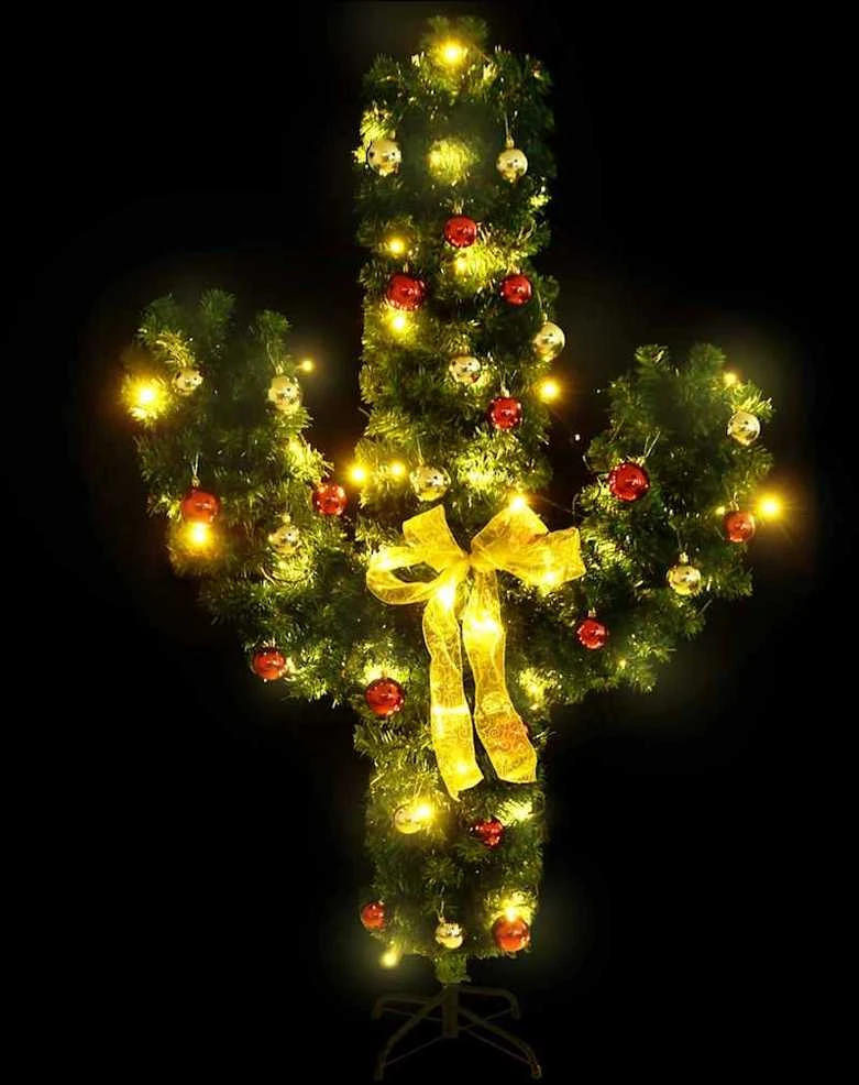 Kalėdinis kaktusas su stovu/LED, žalias, 180cm, PVC