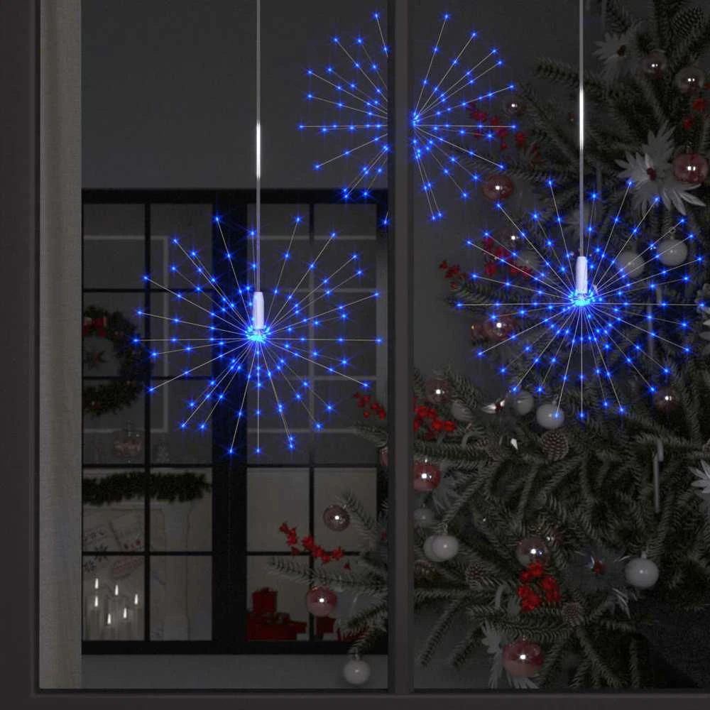 Kalėdinis lauko šviestuvas fejerverkas, mėlynas, 20cm, 140 LED