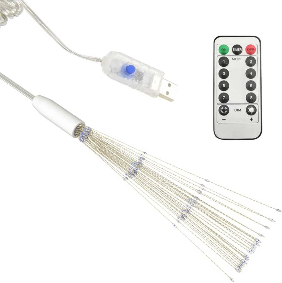 Kalėdinis lauko šviestuvas fejerverkas, mėlynas, 20cm, 140 LED