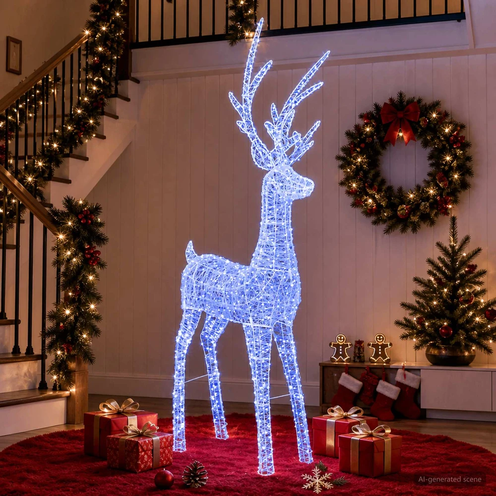 Kalėdinis LED elnio figūros apšvietimas 1000 LED Mėlyna