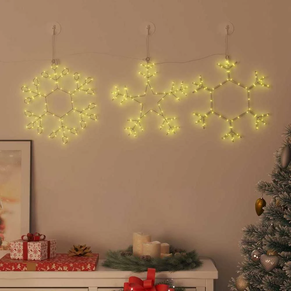 Kalėdų snaigė 252 LED Šilta balta 44,5 x 38 cm PVC