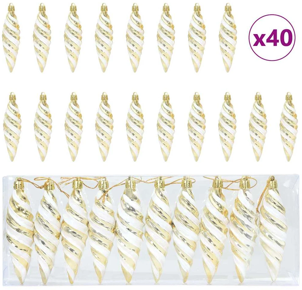 Kalėdinis spiralinis kamuolys 40 vnt. Auksinė 3 x 11 cm