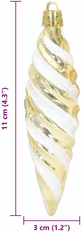 Kalėdinis spiralinis kamuolys 40 vnt. Auksinė 3 x 11 cm