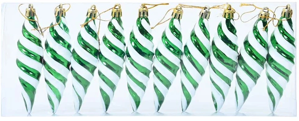 Kalėdinis spiralinis kamuolys 40 vnt. Žalia 3 x 11 cm Plastmasė
