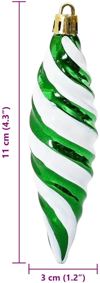 Kalėdinis spiralinis kamuolys 40 vnt. Žalia 3 x 11 cm Plastmasė