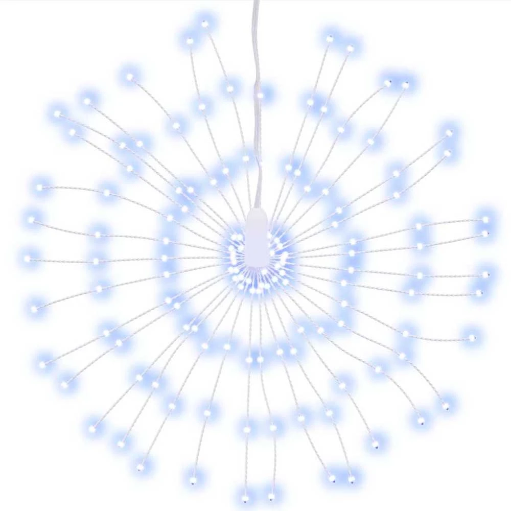 Kalėdinis šviestuvas fejerverkas, 140 šaltų baltų LED, 17cm
