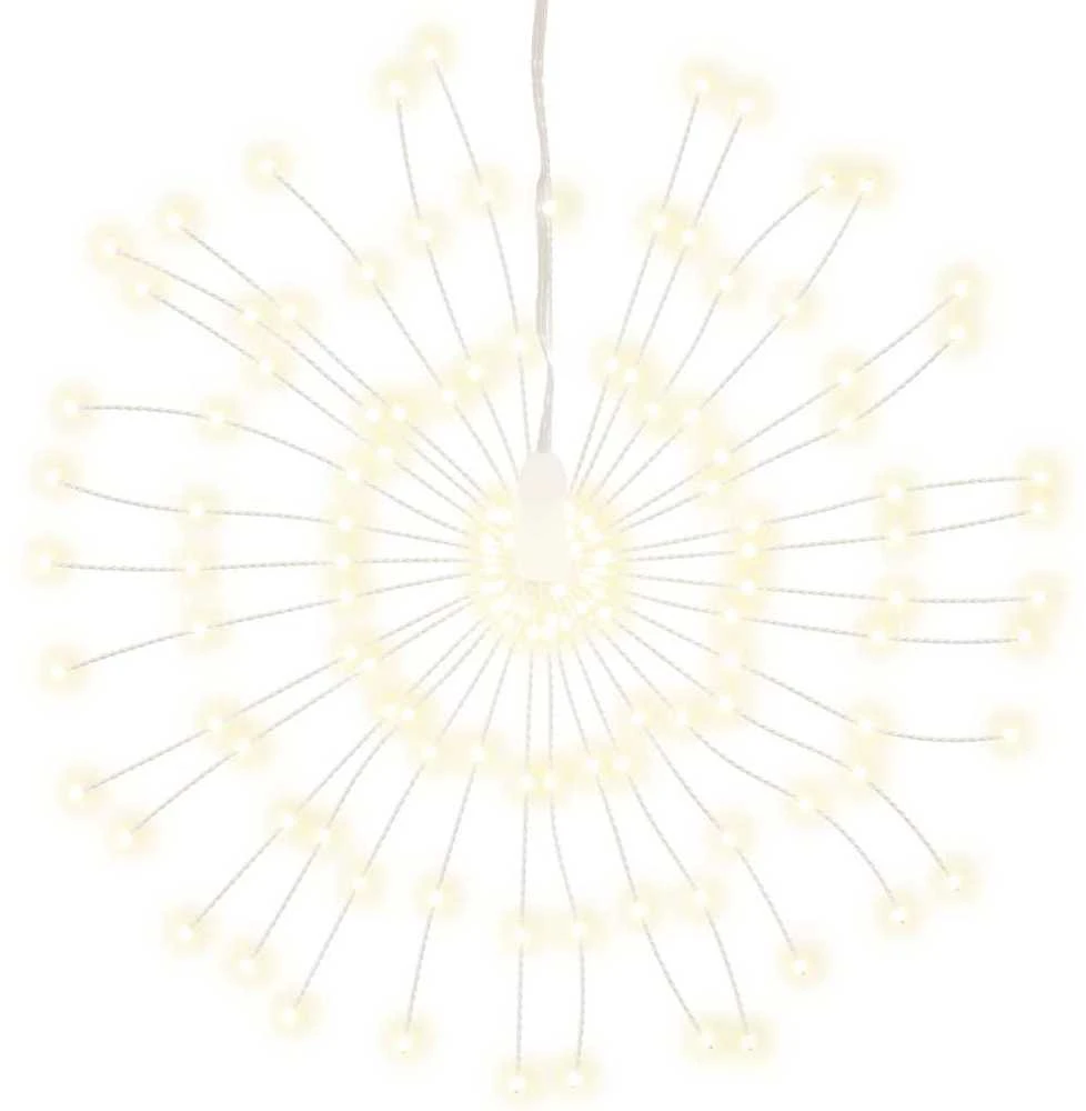 Kalėdinis šviestuvas fejerverkas, 140 šiltų baltų LED, 17cm