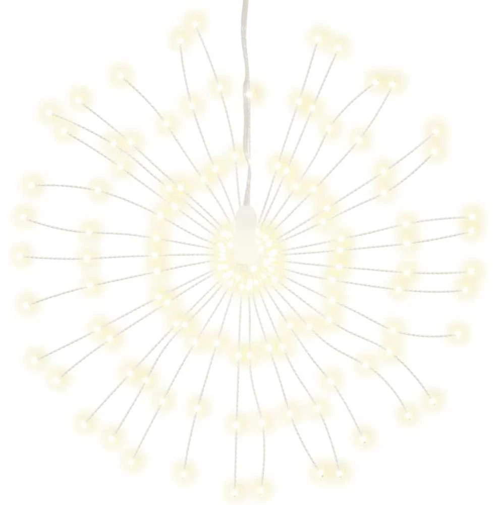 Kalėdinis šviestuvas fejerverkas, 140 šiltų baltų LED, 17cm