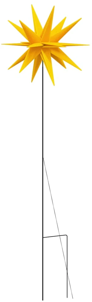 Kalėdinis šviestuvas su kuoliuku ir LED, geltonas, 57cm