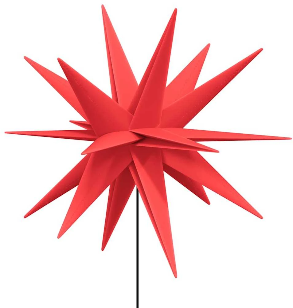 Kalėdinis šviestuvas su kuoliuku ir LED, raudonas, 57cm