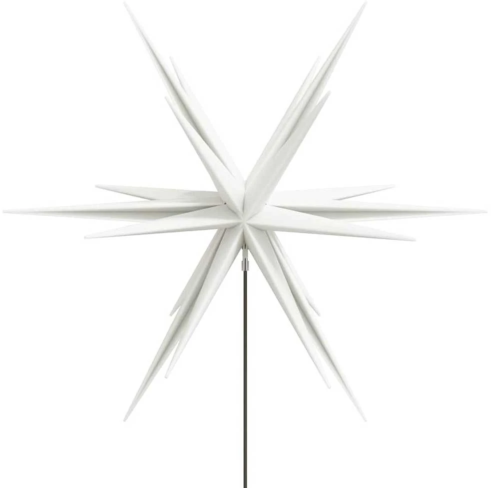 Kalėdinis šviestuvas su kuoliuku ir LED, baltas, 57cm