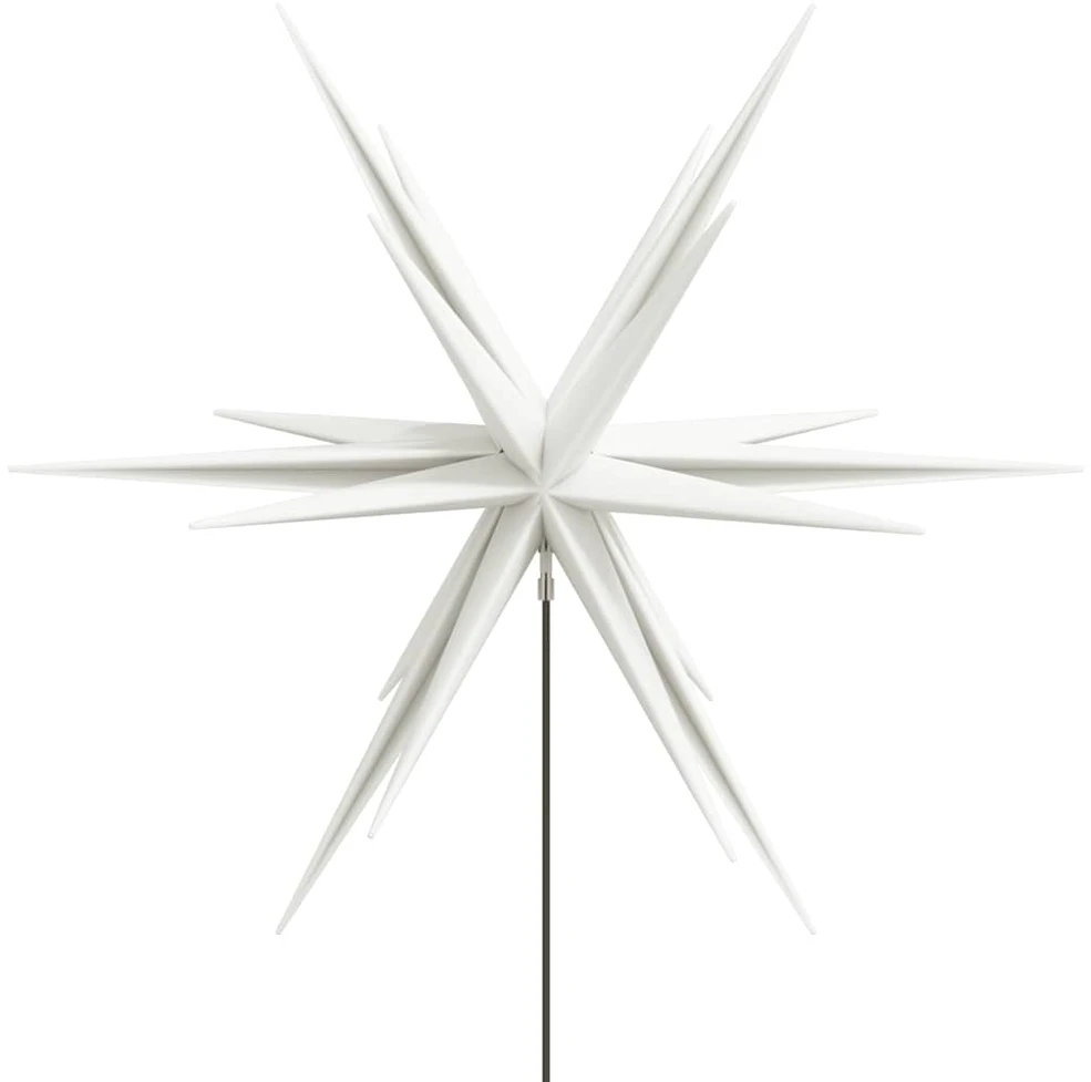 Kalėdinis šviestuvas su kuoliuku ir LED, baltas, 57cm