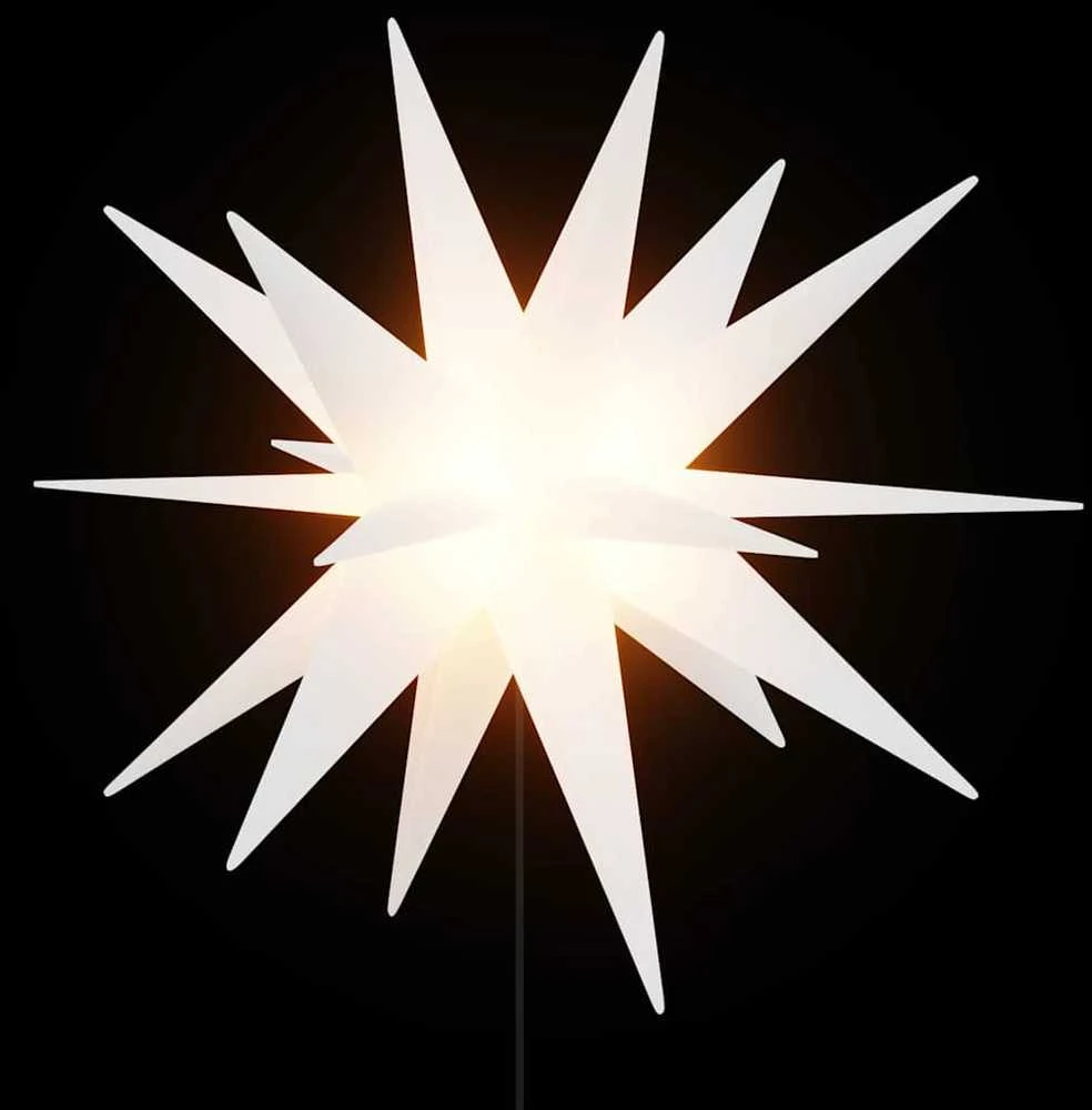 Kalėdinis šviestuvas su kuoliuku ir LED, baltas, 57cm
