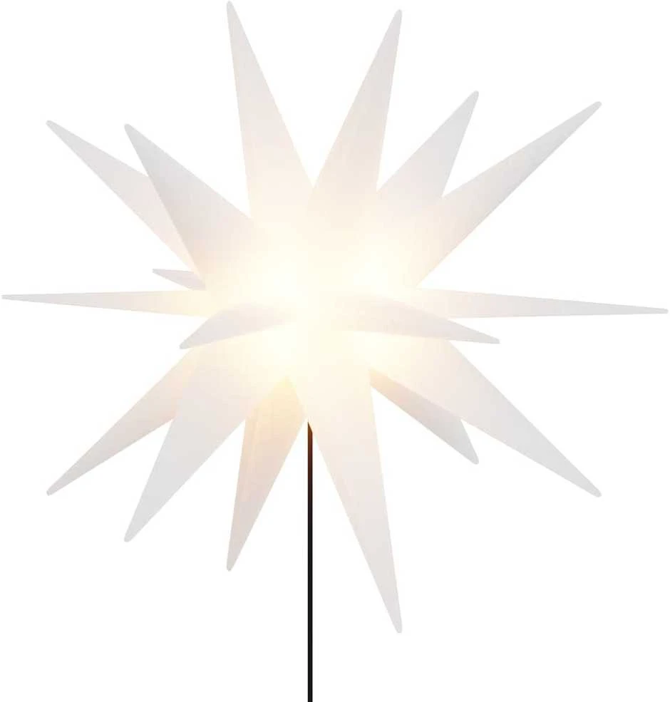 Kalėdinis šviestuvas su kuoliuku ir LED, baltas, 57cm