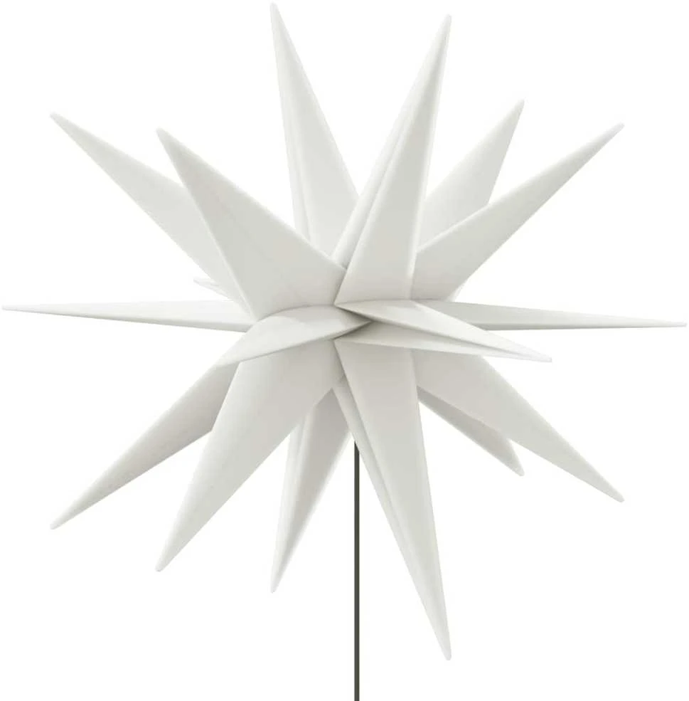 Kalėdinis šviestuvas su kuoliuku ir LED, baltas, 57cm
