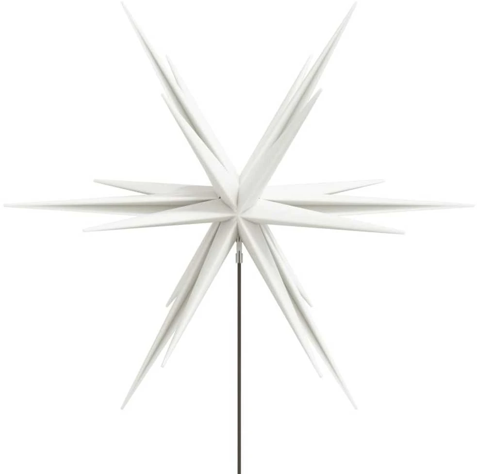Kalėdinis šviestuvas su kuoliuku ir LED, baltas, 57cm