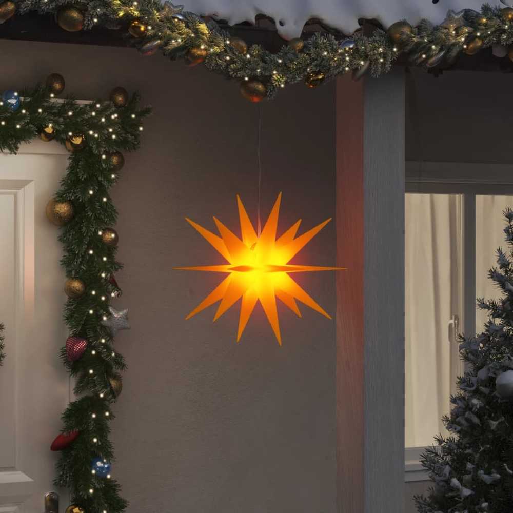 Kalėdinis šviestuvas su LED, geltonas, 43cm, sulankstomas
