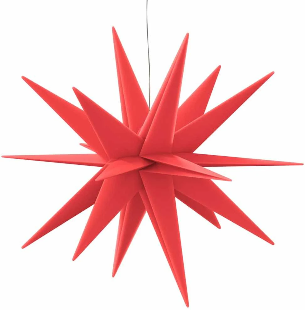 Kalėdinis šviestuvas su LED, raudonas, 57cm, sulankstomas