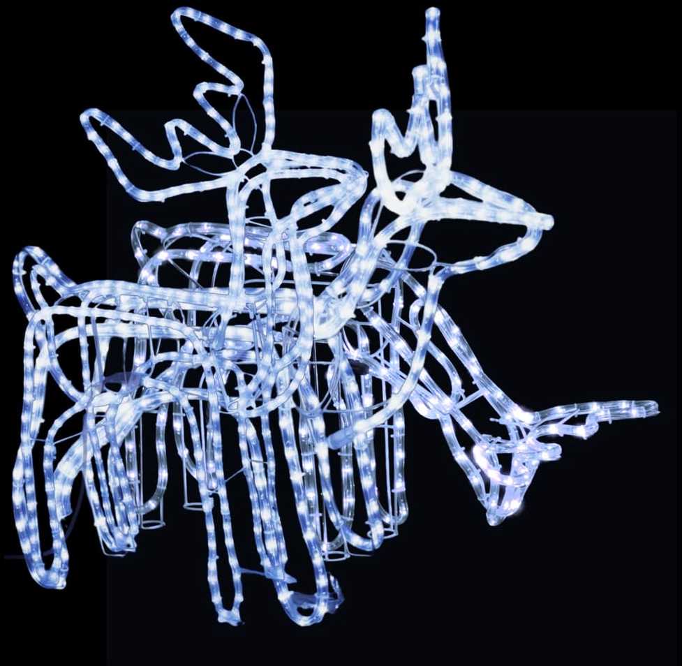 Kalėdinių dekoracijų elnių rinkinys, 3vnt., šalti balti