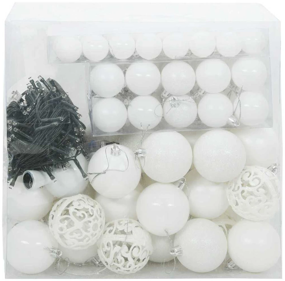 Kalėdinių Kraitės Rinkinys 120 vnt. 300 LED Šilta balta Ø 6 cm