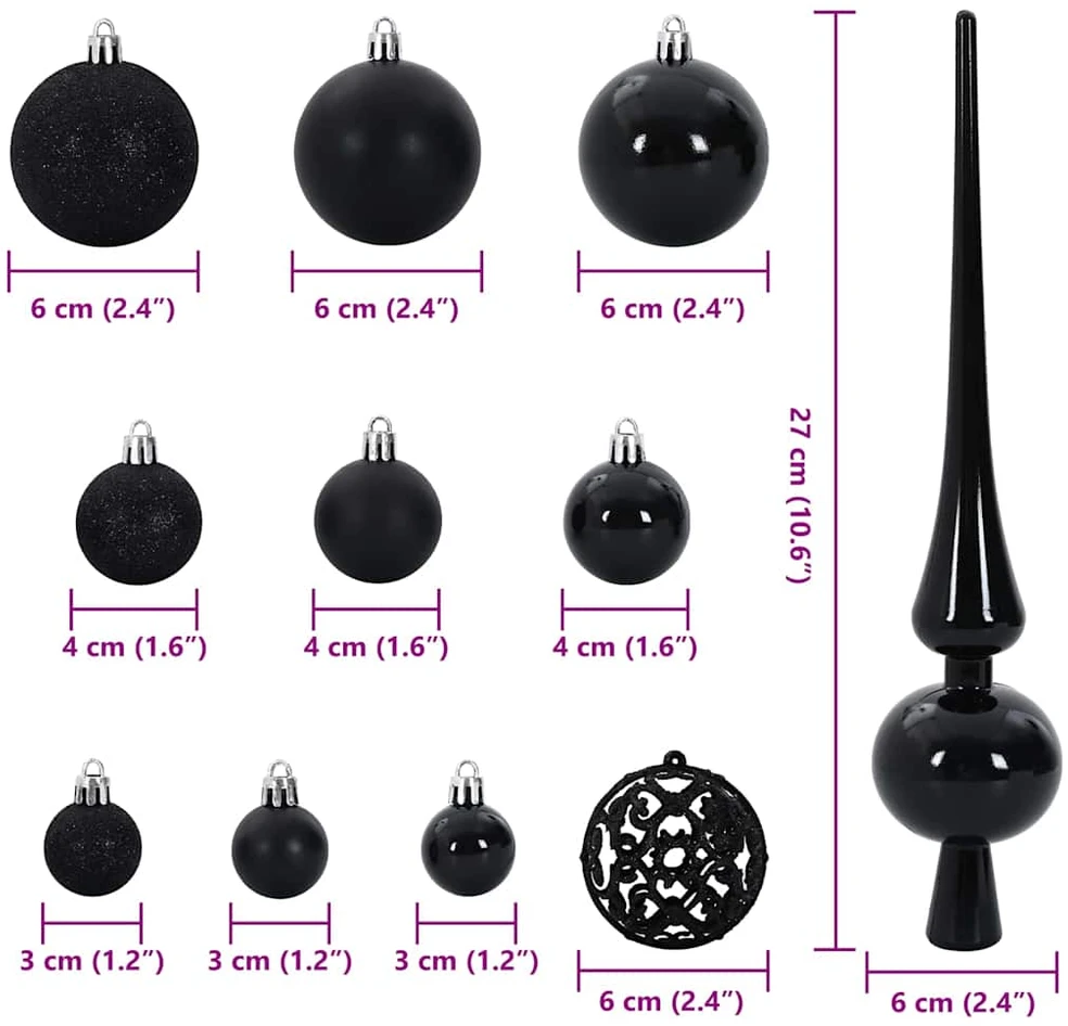 Kalėdinių Kraitės Rinkinys 120 vnt. 300 LED Šilta balta Ø 6 cm