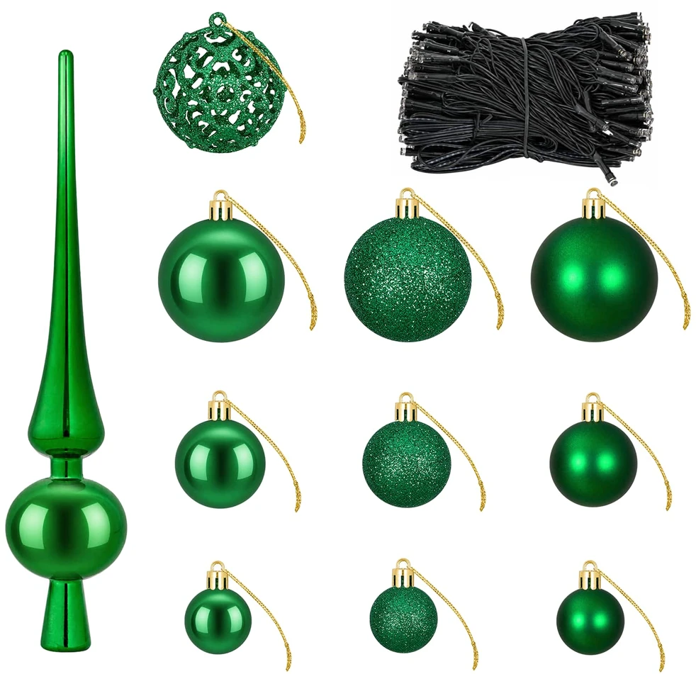 Kalėdinių Kraitės Rinkinys 120 vnt. Žalia Ø 6 cm Plastmasė