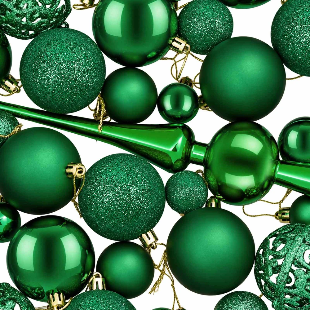 Kalėdinių Kraitės Rinkinys 120 vnt. Žalia Ø 6 cm Plastmasė