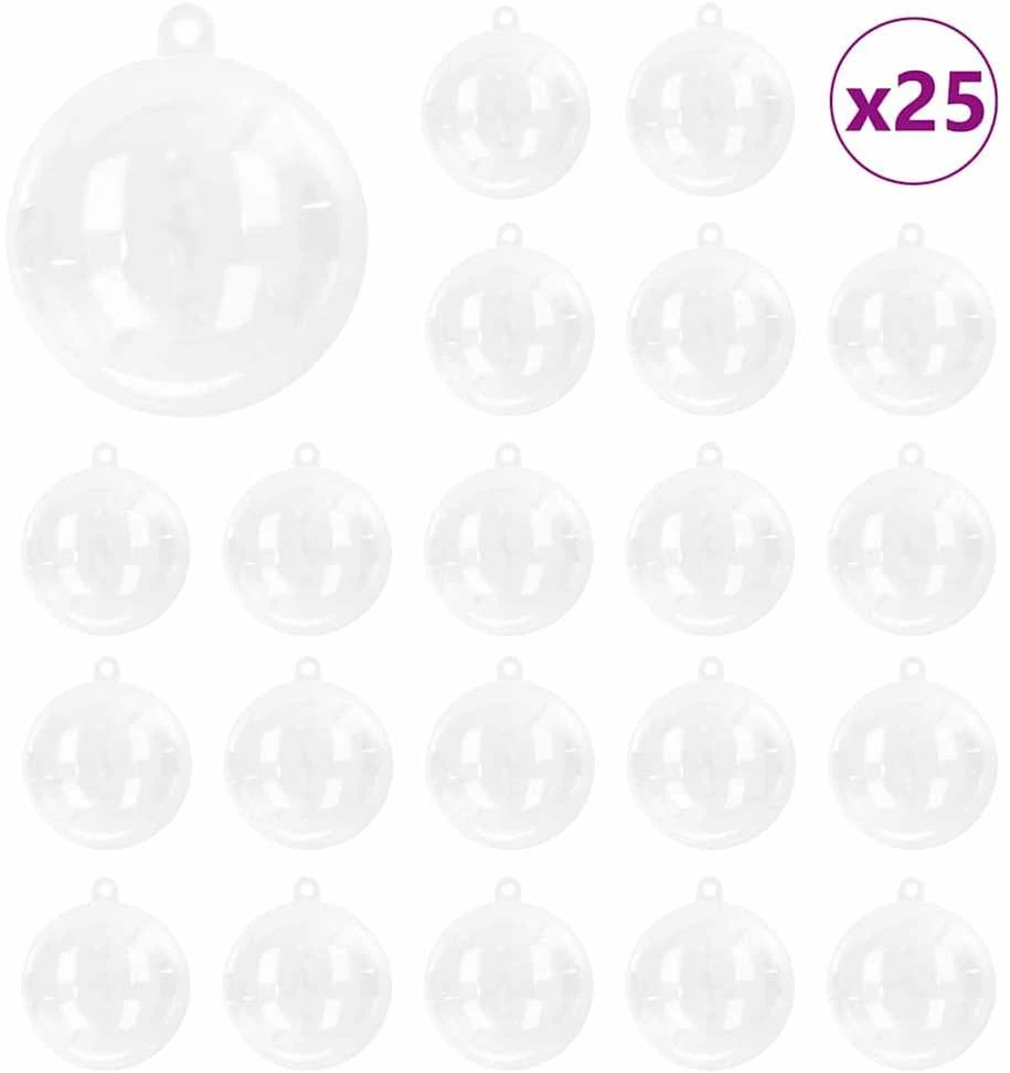 Kalėdinių Kraitės Rinkinys 25 vnt. Skaidrus Ø 10 cm Plastmasė