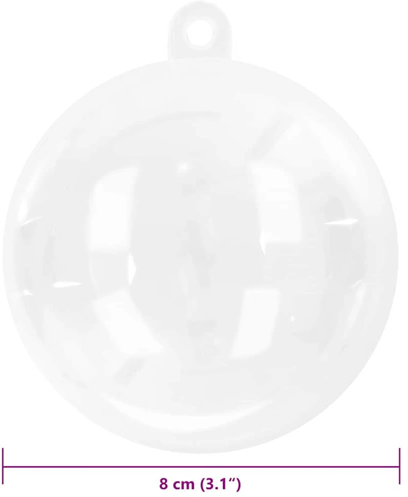 Kalėdinių Kraitės Rinkinys 25 vnt. Skaidrus Ø 8 cm Plastmasė