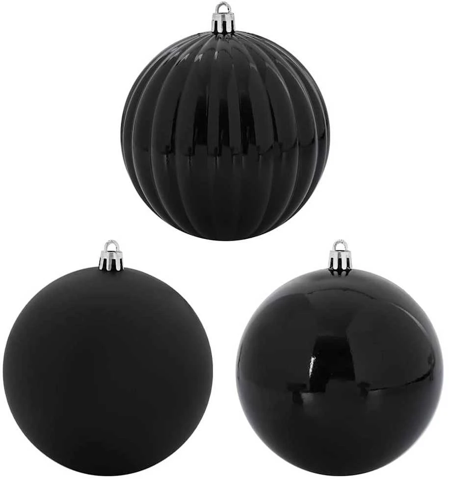 Kalėdinis Kabinamas Rinkinys XXL 4 vnt. Juoda Ø 20 cm Plastmasė