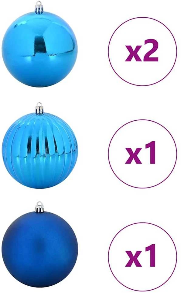 Kalėdinis Kabinamas Rinkinys XXL 4 vnt. Mėlyna Ø 20 cm