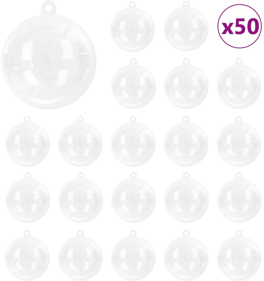 Kalėdinių Kraitės Rinkinys 50 vnt. Skaidrus Ø 5 cm Plastmasė