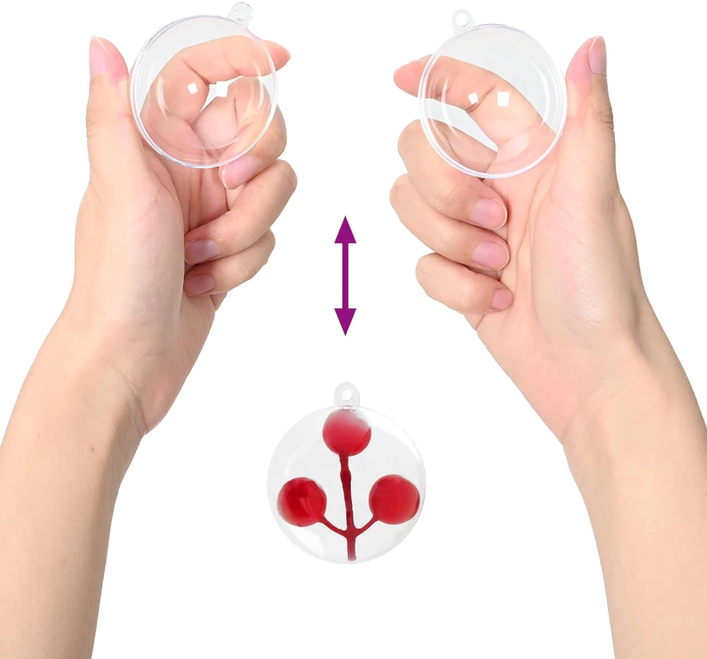 Kalėdinių Kraitės Rinkinys 50 vnt. Skaidrus Ø 5 cm Plastmasė