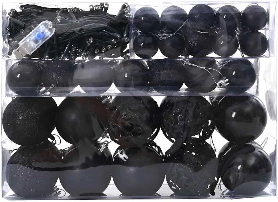 Kalėdinių Kraitės Rinkinys 61 vnt. 150 LED Šilta balta Ø 6 cm