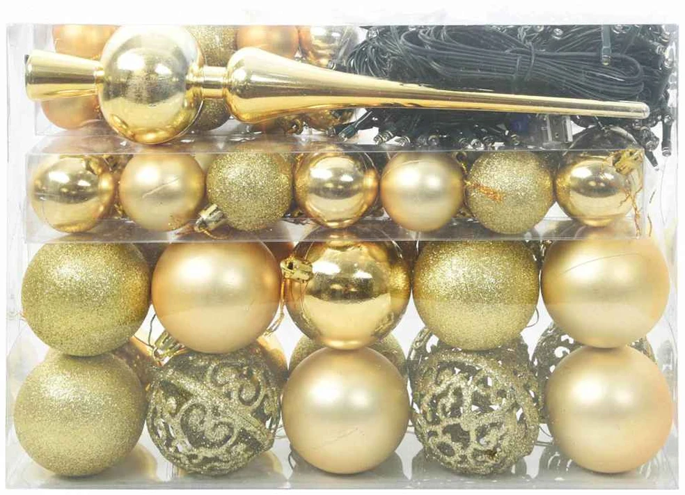 Kalėdinių Kraitės Rinkinys 61 vnt. 150 LED Šilta balta Ø 6 cm