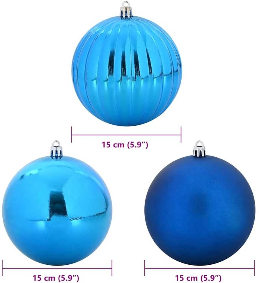 Kalėdų Burbulų Rinkinys XL 9 vnt. Mėlyna Ø 15 cm Plastmasė