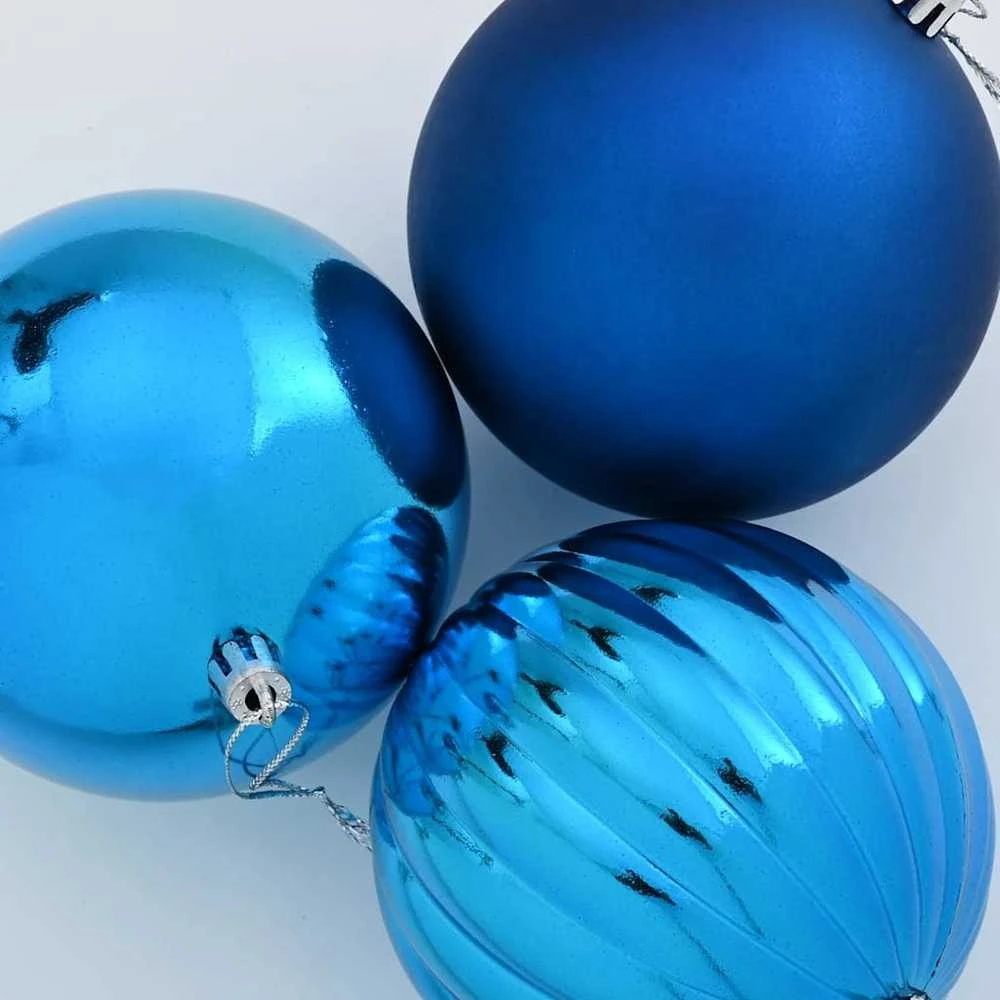 Kalėdų Burbulų Rinkinys XL 9 vnt. Mėlyna Ø 15 cm Plastmasė