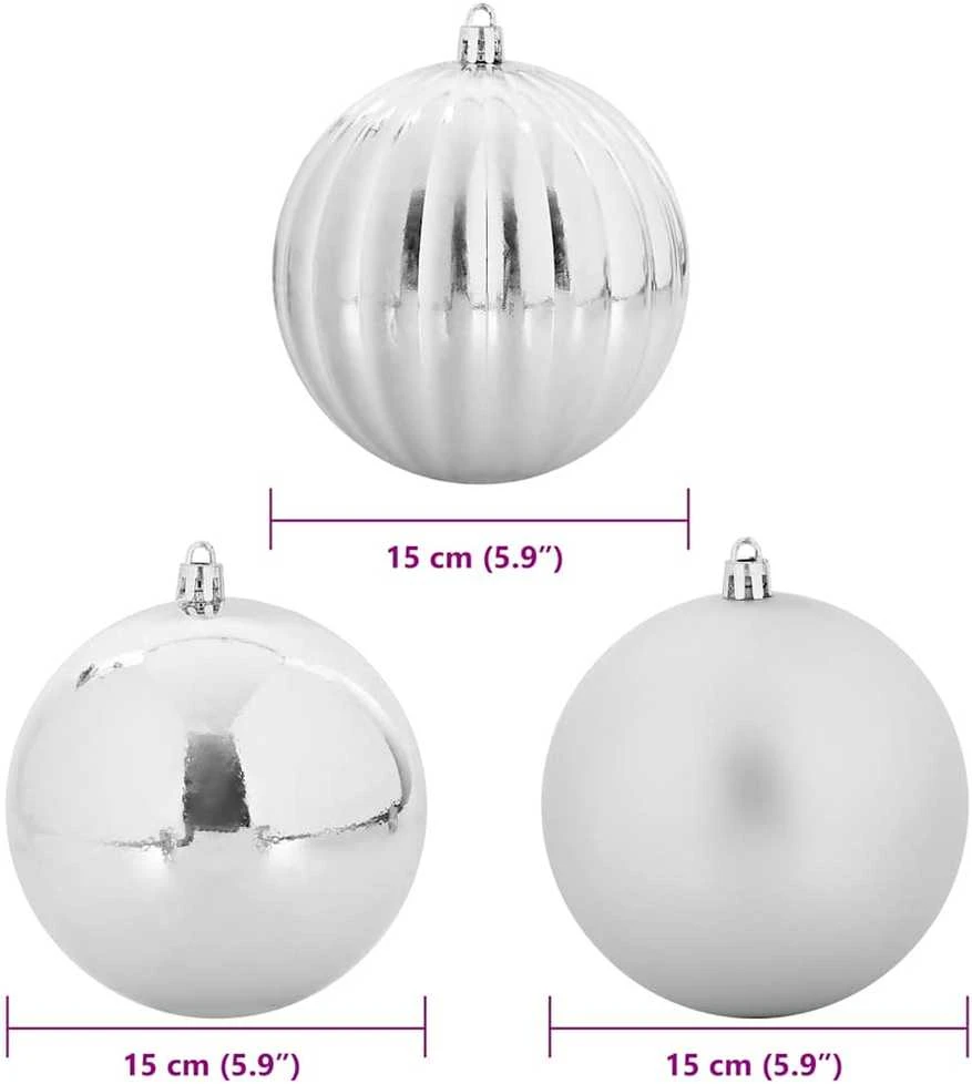 Kalėdų Burbulų Rinkinys XL 9 vnt. Sidabrinė Ø 15 cm Plastmasė