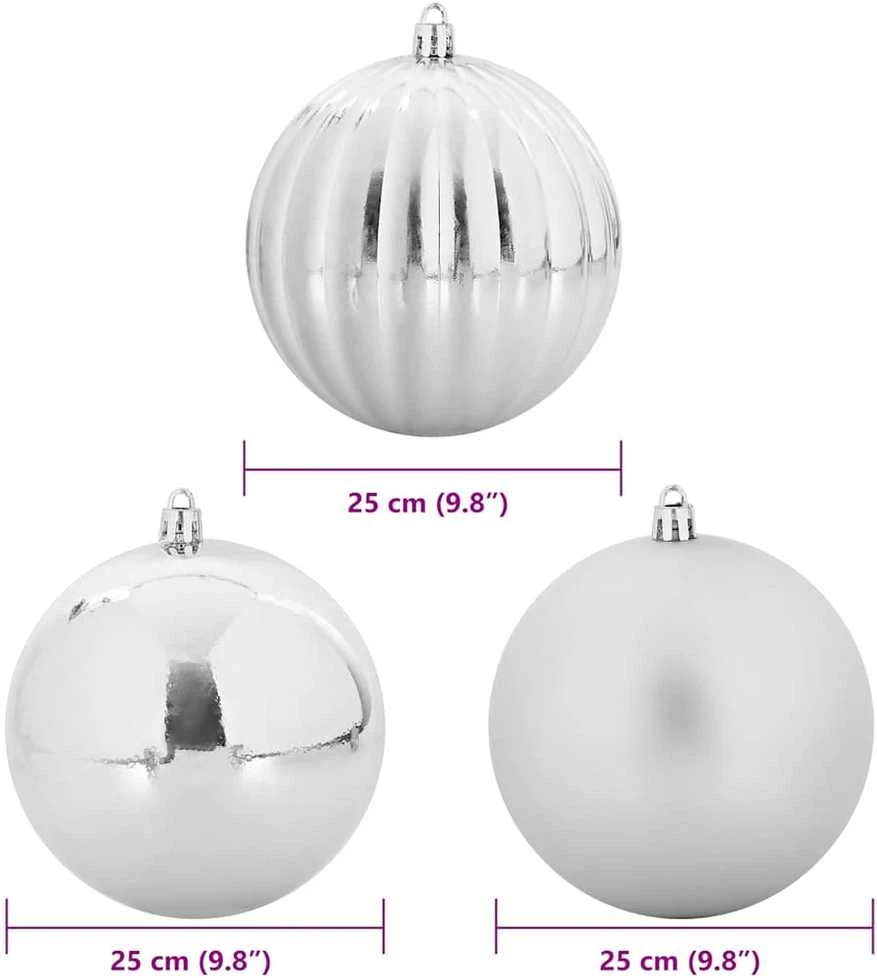 Kalėdinis Kabinamas Rinkinys XXL 3 vnt. Sidabrinė Ø 25 cm