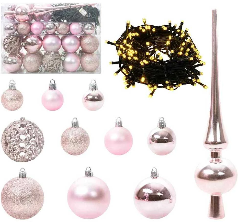 Kalėdinių Kraitės Rinkinys 61 vnt. 150 LED Šilta balta Ø 6 cm