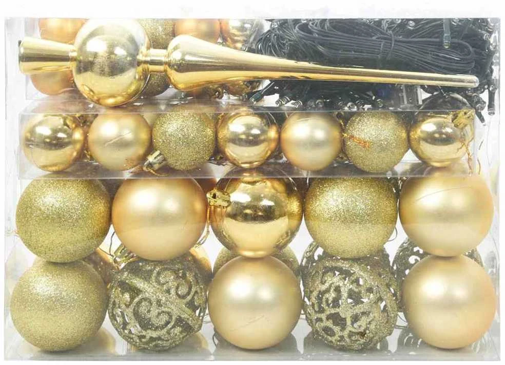 Kalėdinių Kraitės Rinkinys 61 vnt. 150 LED Šilta balta Ø 6 cm