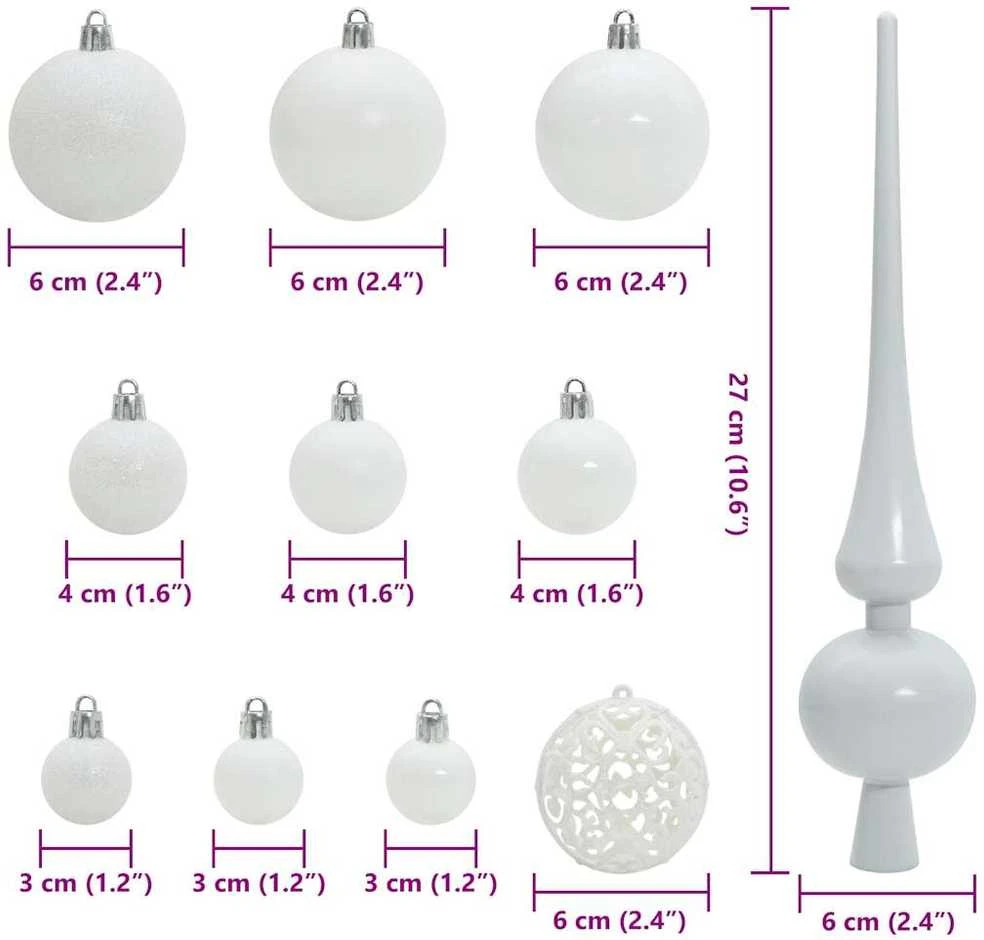 Kalėdinių Kraitės Rinkinys 61 vnt. 150 LED Šilta balta Ø 6 cm