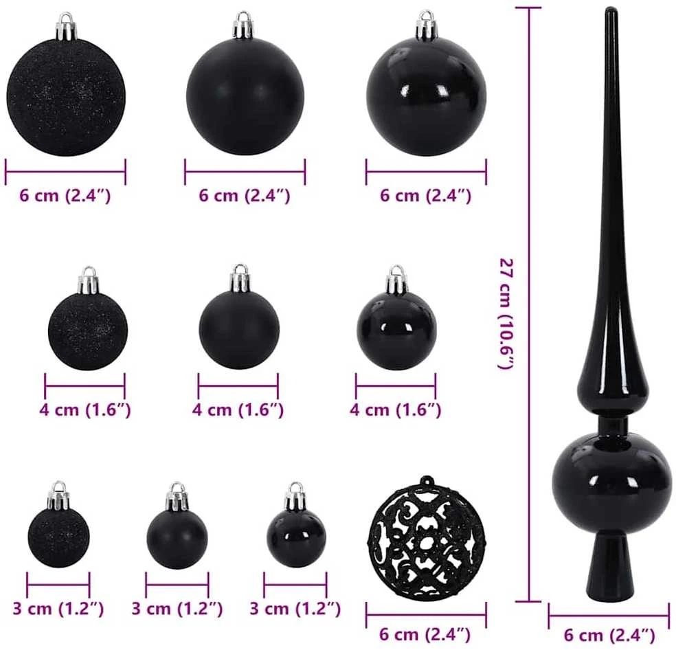 Kalėdinių Kraitės Rinkinys 120 vnt. 300 LED Šilta balta Ø 6 cm